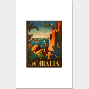 Somalia Vintage Travel Art Poster Posters and Art